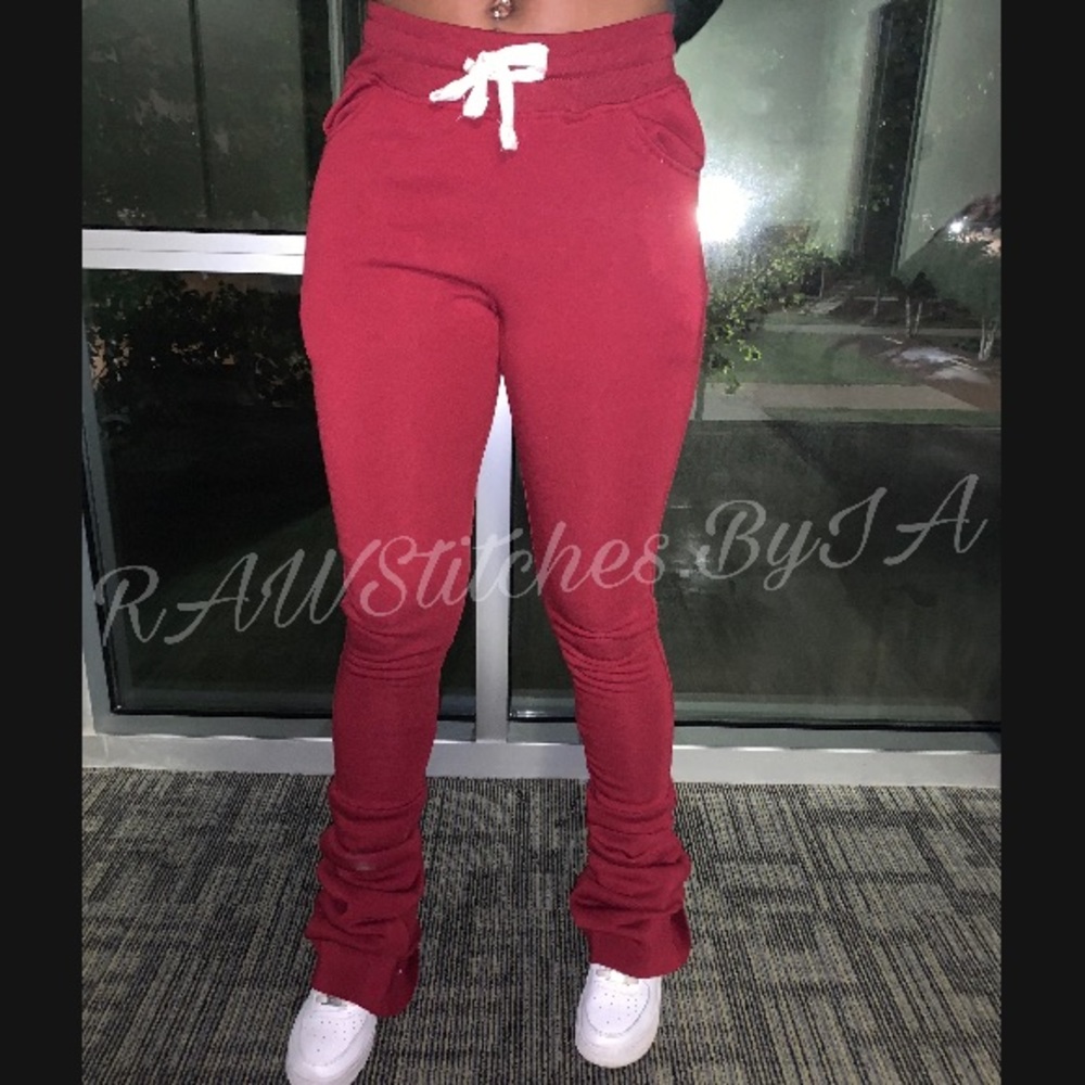 Burgundy Stacked Sweats